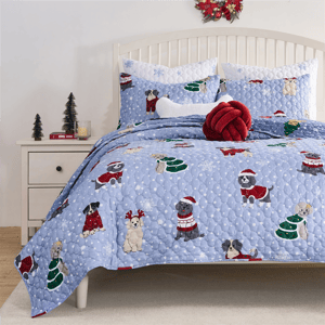 Greenland Home Fashions(tm) Winter Whiskers Festive Pets Quilt Set alternate view