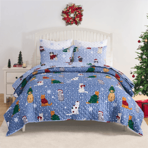 Greenland Home Fashions(tm) Winter Whiskers Festive Pets Quilt Set