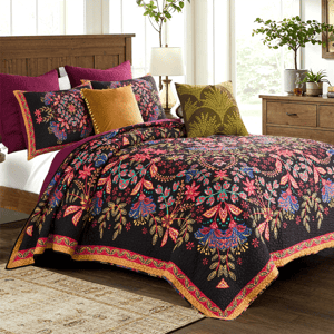 Greenland Home Fashions(tm) Jessa Ornate Botanical 3pc. Quilt Set