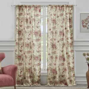 Greenland Home Fashions(tm) Antique Rose 2pc. Curtain Panel Set