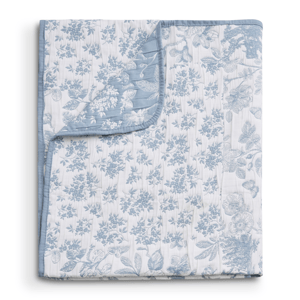 Greenland Home Fashions(tm) Blue Toile Classic Floral Throw Blanket