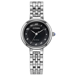 Womens Citizen(R) Eco-Drive L Classic Black Dial Watch - EM0990-81E