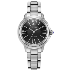 Womens Citizen(R) Eco-Drive L Cecil Black Dial Watch - EM1160-58E