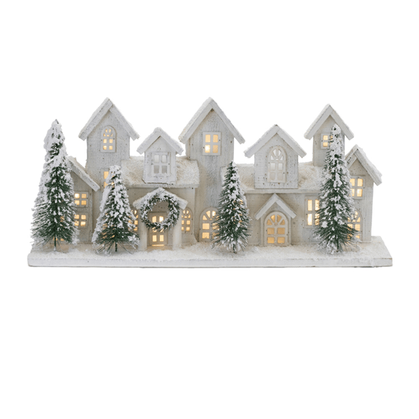 Melrose 23in. LED Flocked Winter Village Display