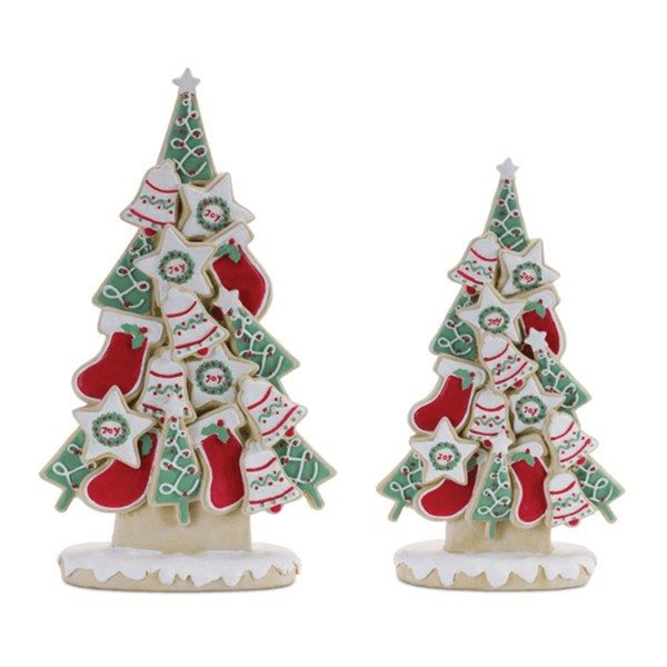 Melrose Frosted Christmas Cookie Pine Tree - Set of 2