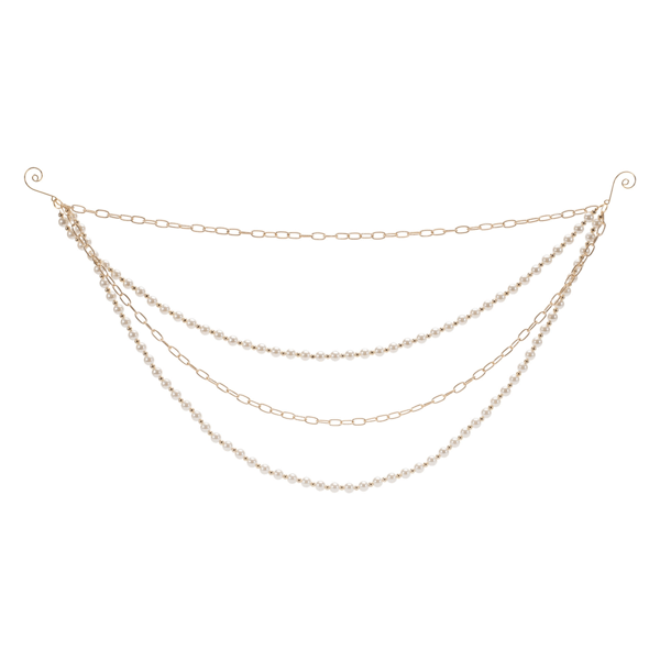 Melrose Pearl Bead & Chain Link Garland - Set of 2