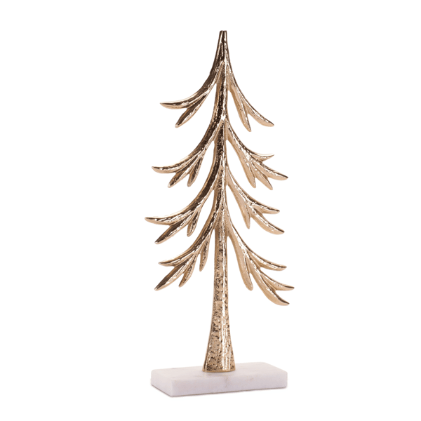 Melrose Modern Metal Trees on Marble Base - Set of 2 alternate view