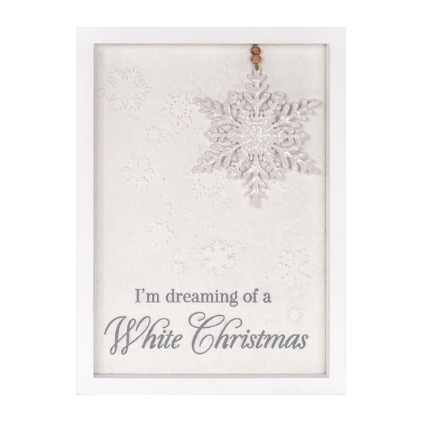 Melrose 12in. Dreaming of a White Christmas Snowflake Sign