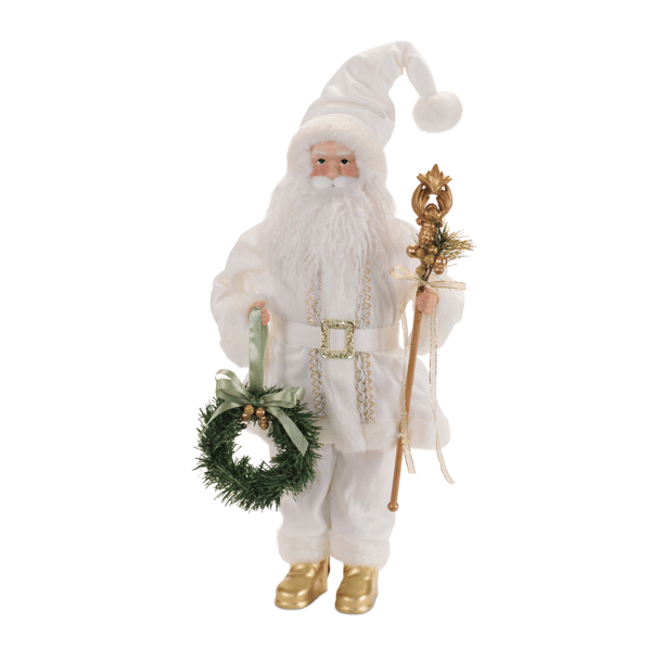 Melrose Santa Figurine with Wreath & Staff