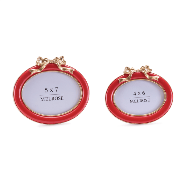 Melrose Red Oval Bow Photo Frames - Set of 2
