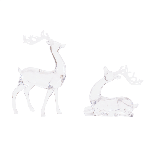Melrose Clear Acrylic Deer Figurines - Set of 2 alternate view