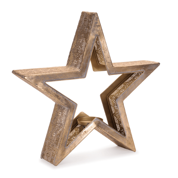 Melrose Gold Metal Star Candle Holder