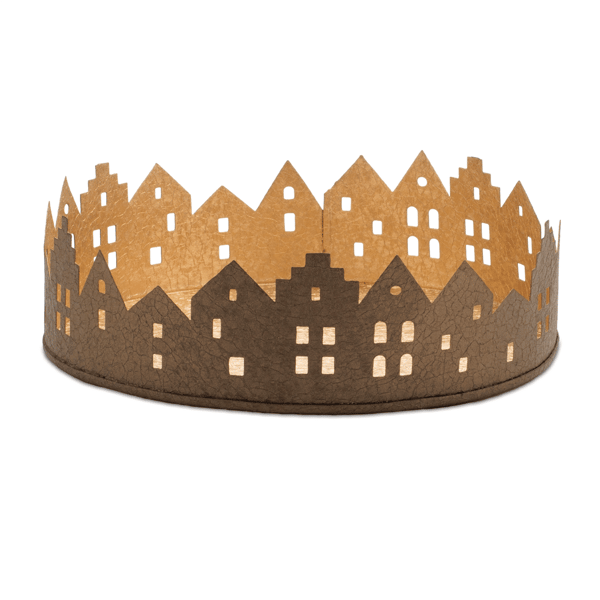 Melrose 9.75in. Cut Metal Village Candle Holder
