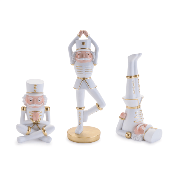 Melrose Yoga White Nutcracker Soldier Figurines - Set of 3