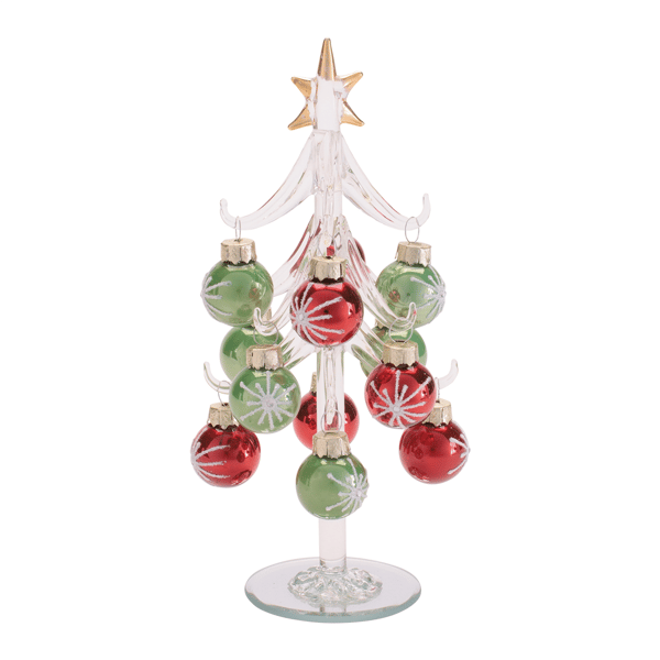 Melrose 7.75in. Glass Tree with Mini Ornaments