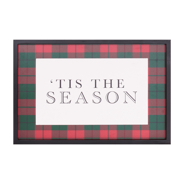 Melrose 15.5in. Plaid Tis the Season Wall Framed Art