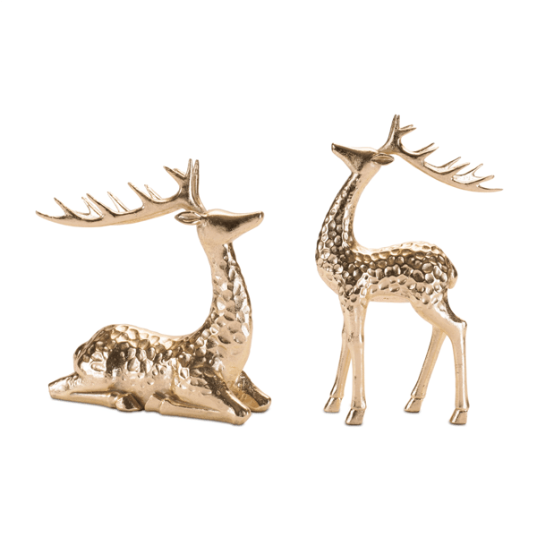 Melrose Gold Deer Figurines - Set of 2