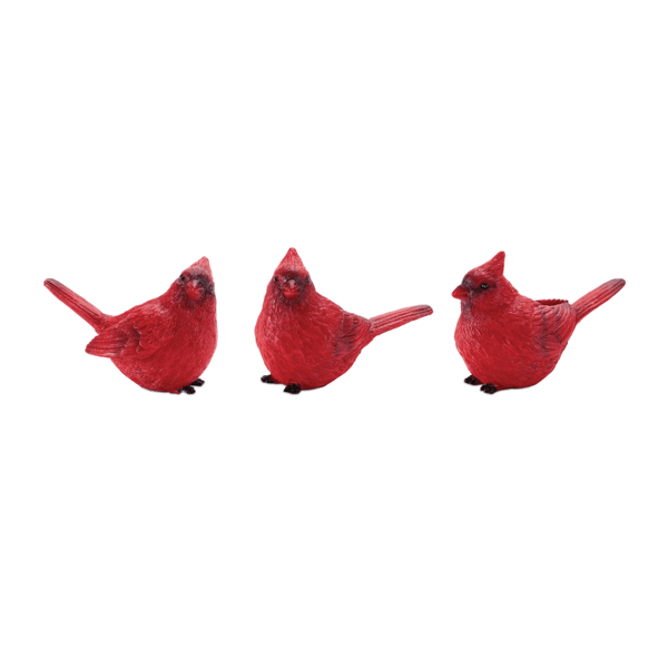Melrose Cardinal Bird Figurine - Set of 6