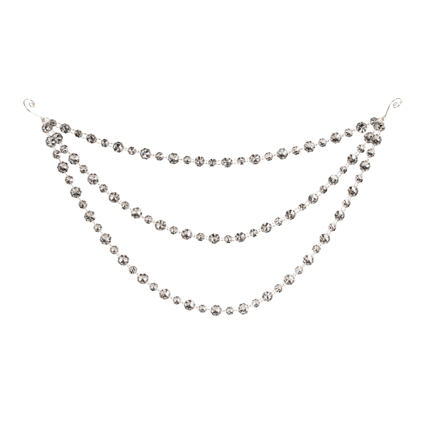 Melrose Triple Strand Crystal Bead Garland Ornament - Set of 2