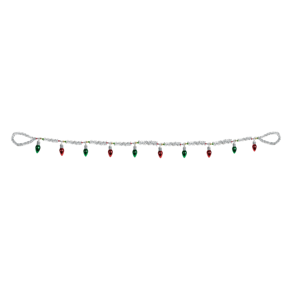 Melrose Vintage Light Bulb Tinsel Garland - Set of 2
