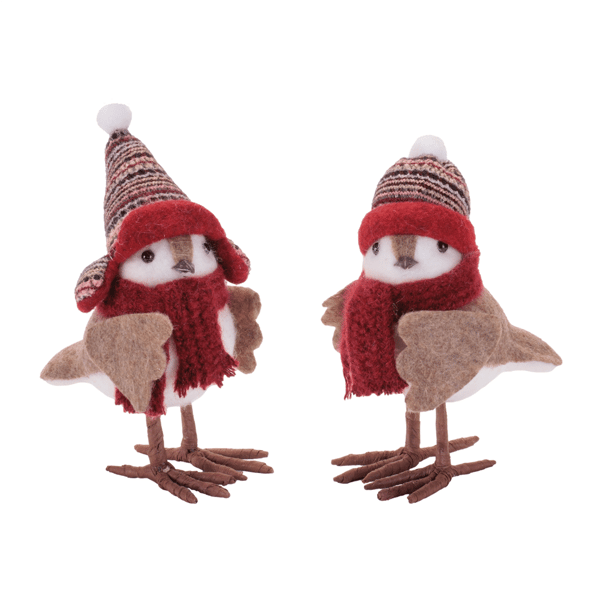 Melrose Bird with Hat & Scarf Shelf Sitter - Set of 2