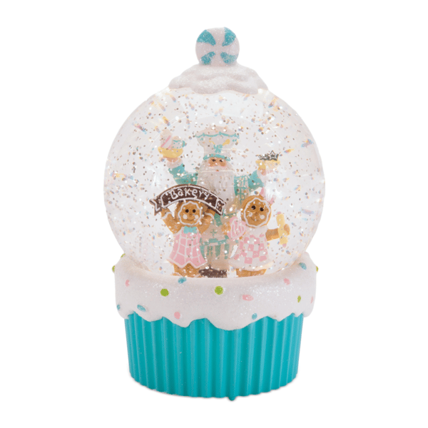 Melrose 7.5in. LED Santa & Gingerbread Bakery Snow Globe