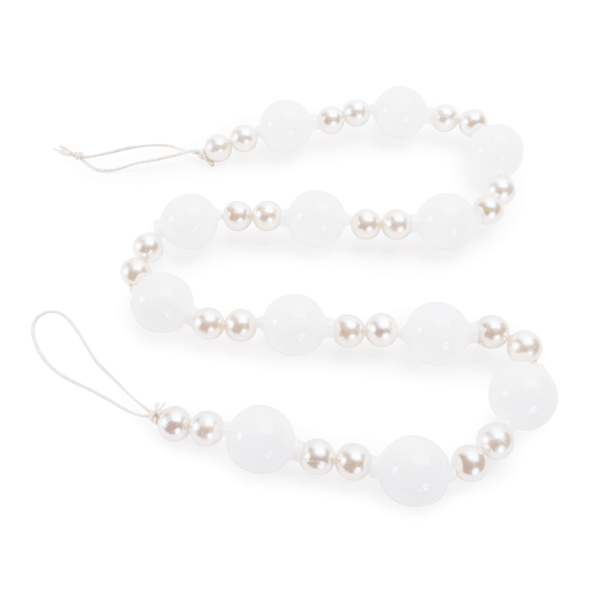 Melrose 32in. White & Pearl Glass Ball Garland