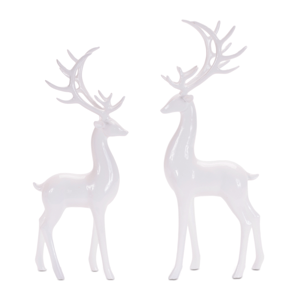 Melrose Standing Winter Deer Figurines - Set of 2