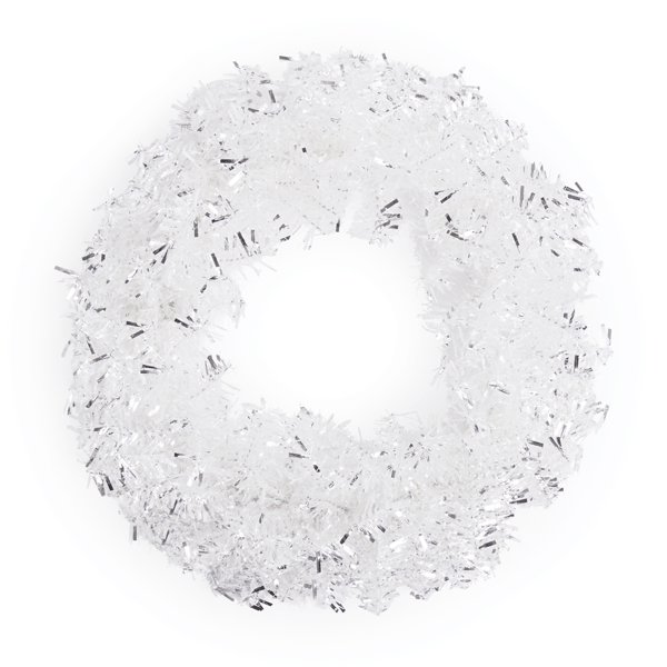 Melrose 22in. Silver Tinsel Christmas Wreath