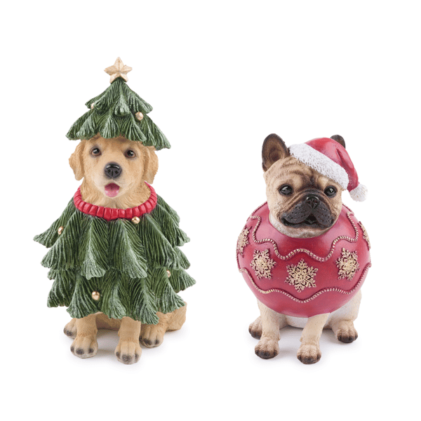 Melrose Holiday Dog Figurine - Set of 2