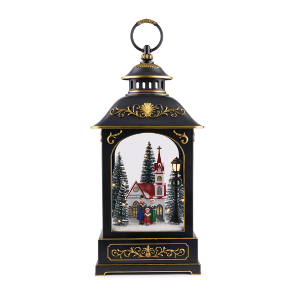 Melrose 17.5in. LED Lantern Scene with Church & Carolers