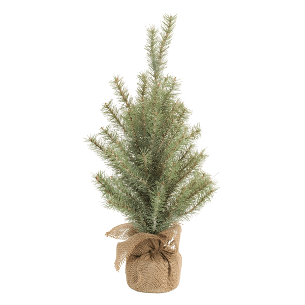 Melrose 2ft. Glittered Pine Tree in Burlap