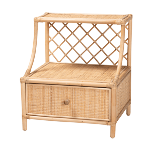Baxton Studio Lalo Modern Bohemian 1 Drawer Nightstand