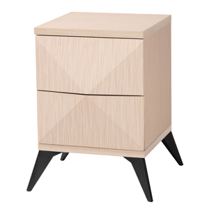 Baxton Studio Draper Mid-Century Modern 2 Drawer Nightstand