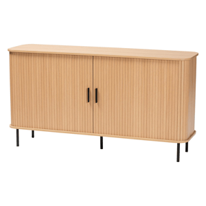 Baxton Studio Lucia Fluted Wood Sideboard Cabinet