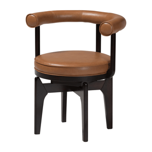 Baxton Studio Delacruz Swivel Faux Leather Dining Chair