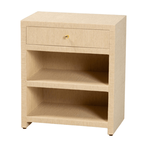 bali & pari William Grasscloth 1-Drawer Nightstand with Shelves