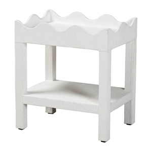 bali & pari Sebastian Grasscloth Scalloped End Table