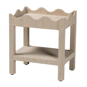 bali & pari Sebastian Grasscloth Scalloped End Table