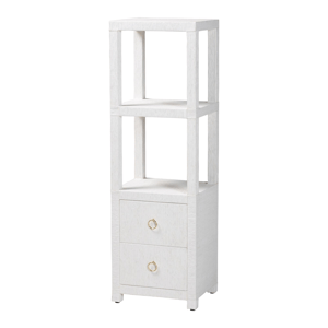 bali & pari Xavier Grasscloth Tall Storage Cabinet