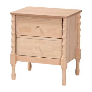 Baxton Studio Laurent Nightstand 2-Drawer Bedside Table