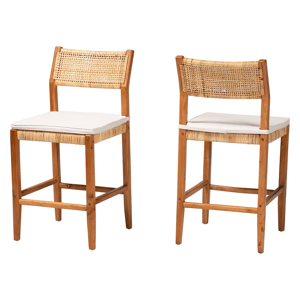 bali & pari Chatura Mahogany Wood 2pc. Counter Stool Set