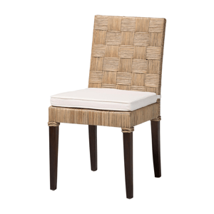 bali & pari Fatima Natural Rattan Dining Chair with Cushion