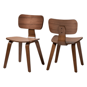 Baxton Studio Billie Wood Dining Chair Set - Set of 2