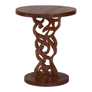 bali & pari Donna Mahogany Wood Nightstand with Pedestal Base