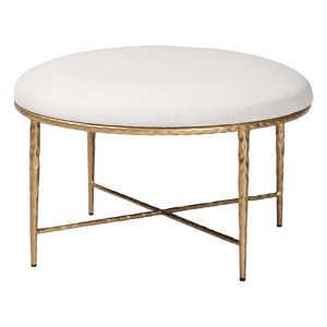 Baxton Studio Fumiye Modern Rustic Round Cocktail Ottoman