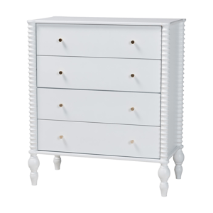 Baxton Studio Callison Spindle 4-Drawer Vertical Chest