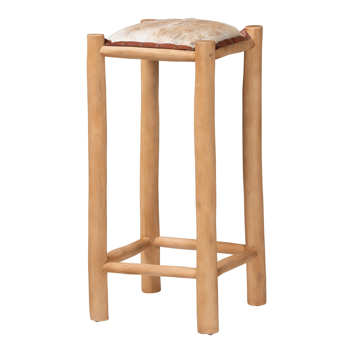bali & pari Rivera Genuine Goat Leather Bar Stool