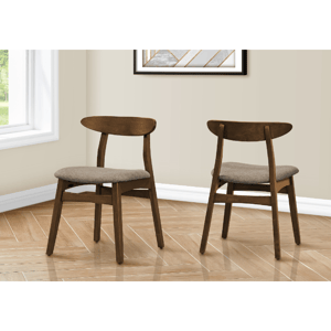 Monarch Specialties Mid Century Dark Walnut Dining Chair-Set Of 2