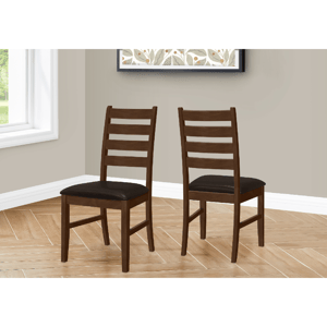 Monarch Specialties 37in. Brown Leather Dining Chair - Set Of 2